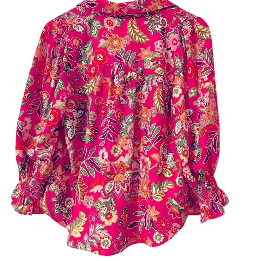 Fate Hot Pink Floral Blouse - Picture 3 of 5